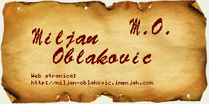 Miljan Oblaković vizit kartica
